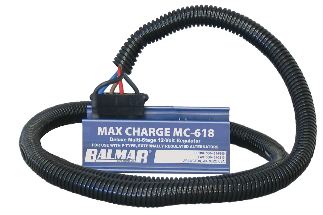 MC-618-H – BALMAR Voltage Regulator, Regulator, Max Charge Multi-Stage, 12 Volt, With Wiring Harness. Communicates Wi...